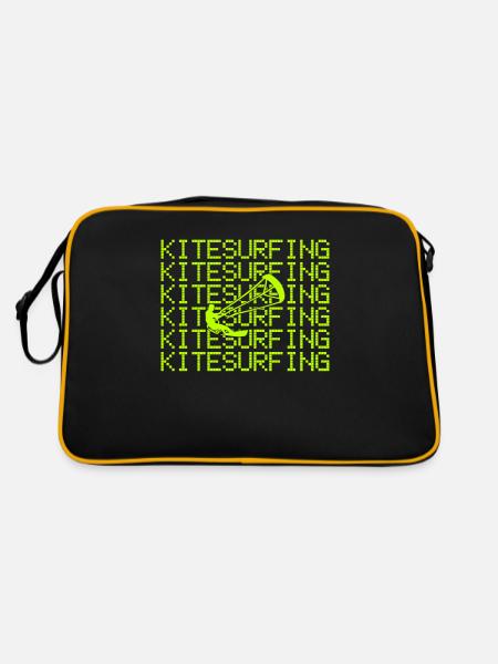 kitesurfing - Retro Tasche - Schwarz/Gold - Hinten