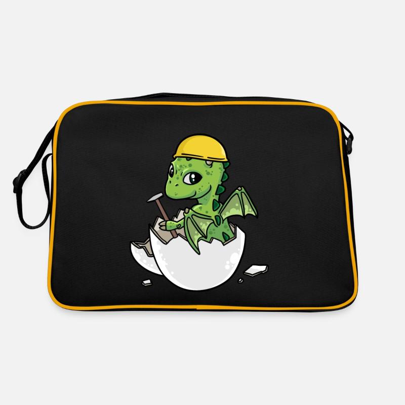 Dino Handwerker Eierschale Hammer Berufe Gewerbe Retro Tasche