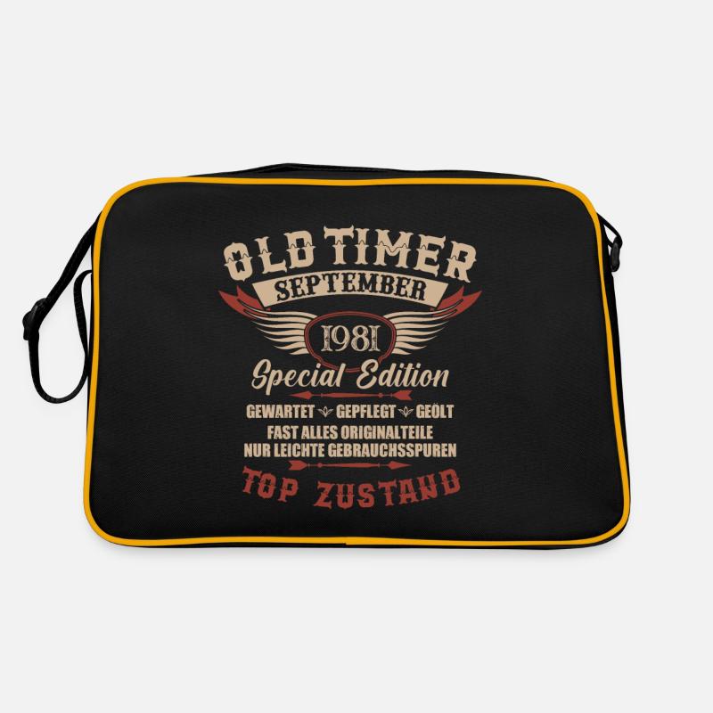 Oldtimer September 1981 Jahrgang Geburtstag Retro Tasche