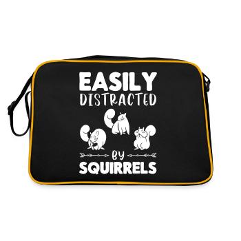 Slightly distracted by squirrel squirrels - Retro Bag - black/gold - Back