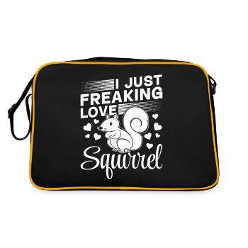 Squirrel Lover Sweet Squirrel I Just - Retro Bag - black/gold - Back
