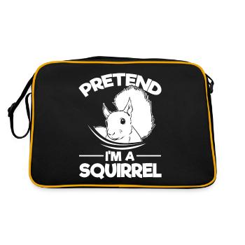 Squirrel lover squirrel sweet - Retro Bag - black/gold - Back