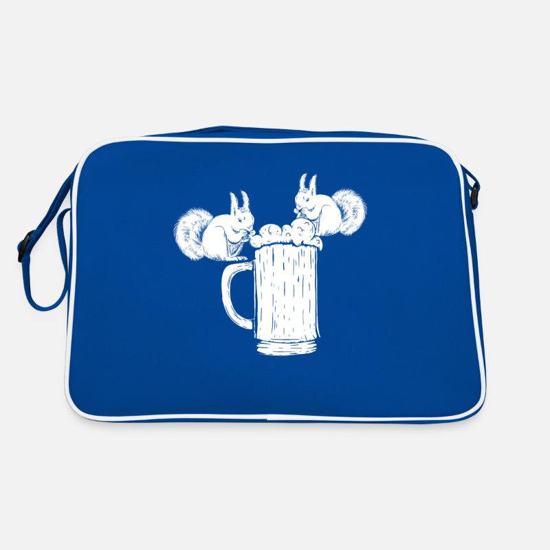 Eichhörnchen Bier Lustiges Eichhörnchen trinkt Retro Tasche
