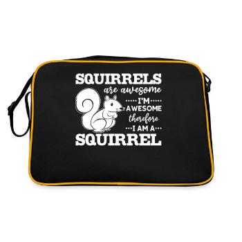Squirrels are great, I'm great - Retro Bag - black/gold - Back