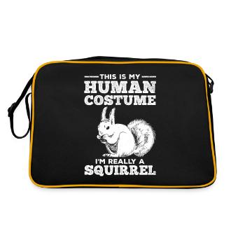 Cute squirrel This is my human - Retro Bag - black/gold - Back