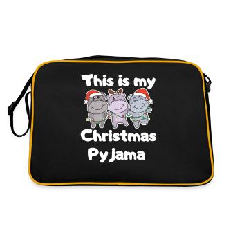 Christmas Hippo Christmas Pajamas - Retro Bag - black/gold - Back