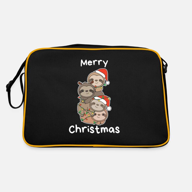 Sloth Christmas Tree Christmas Animals Sloths Retro Bag