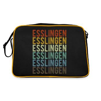 Esslingen Stadt Retro Vintage - Retro Tasche - Schwarz/Gold - Hinten