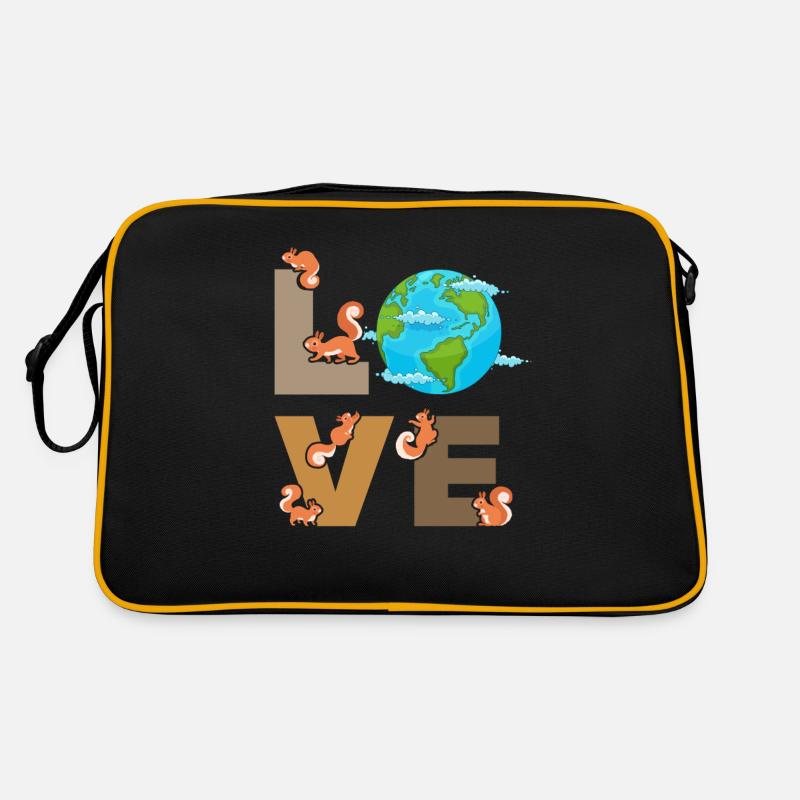 Écureuil Amour Écureuil Doux Écureuil Sac Retro