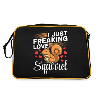 Squirrel Owner Squirrel Lover I Just - Retro Bag - black/gold - Back