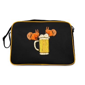Squirrel, funny squirrel, squirrel - Retro Bag - black/gold - Back