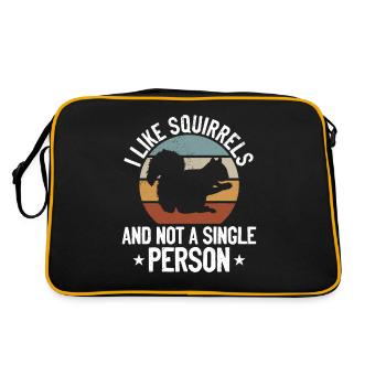 I like squirrels and not a single person - - Retro Bag - black/gold - Back