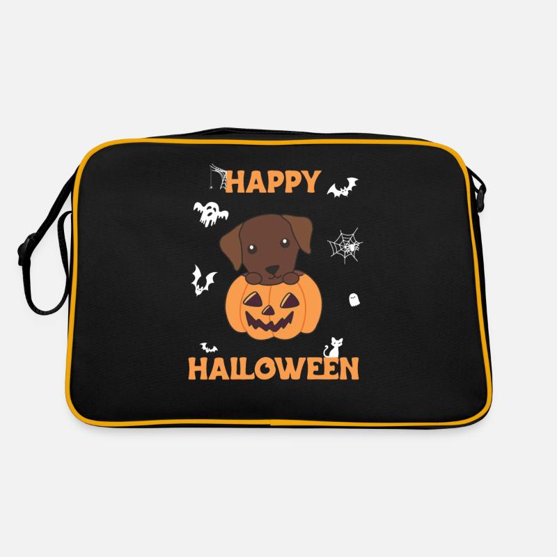 Labrador en citrouille Chiens mignons Joyeux Halloween Sac Retro