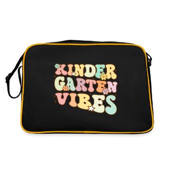 Groovy Hello Kindergarten Vibes Professeur rétro - Sac Retro - noir/or - Dos