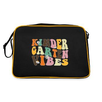 Groovy Hello Kindergarten Vibes Professeur rétro - Sac Retro - noir/or - Dos