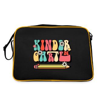 Groovy Hello Kindergarten Vibes Professeur rétro - Sac Retro - noir/or - Dos