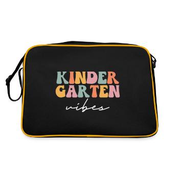 Groovy Hello Kindergarten Vibes Professeur rétro - Sac Retro - noir/or - Dos