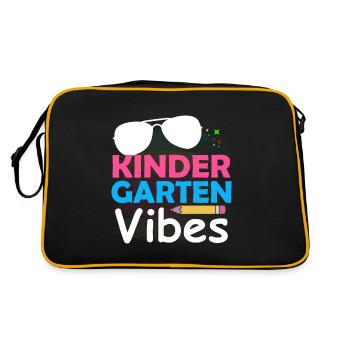Groovy Hello Kindergarten Vibes Professeur rétro - Sac Retro - noir/or - Dos