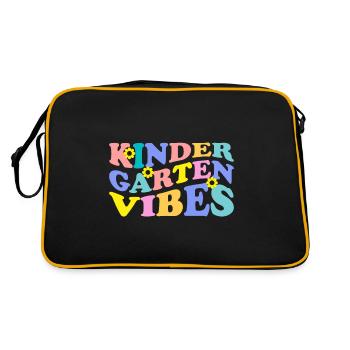 Groovy Hello Kindergarten Vibes Professeur rétro - Sac Retro - noir/or - Dos