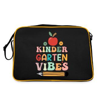 Groovy Hello Kindergarten Vibes Professeur rétro - Sac Retro - noir/or - Dos