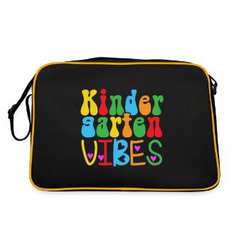 Groovy Hello Kindergarten Vibes Professeur rétro - Sac Retro - noir/or - Dos