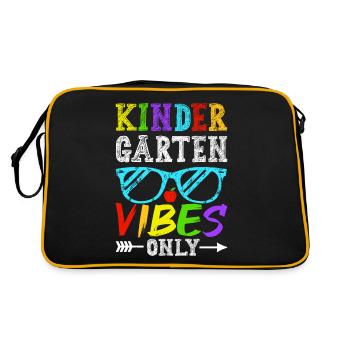 Groovy Hello Kindergarten Vibes Professeur rétro - Sac Retro - noir/or - Dos