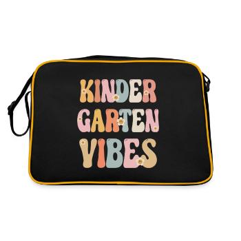 Groovy Hello Kindergarten Vibes Professeur rétro - Sac Retro - noir/or - Dos