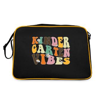 Groovy Hello Kindergarten Vibes Professeur rétro - Sac Retro - noir/or - Dos