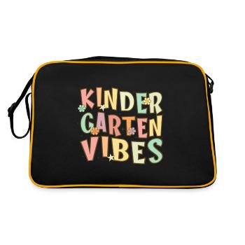 Groovy Hello Kindergarten Vibes Professeur rétro - Sac Retro - noir/or - Dos