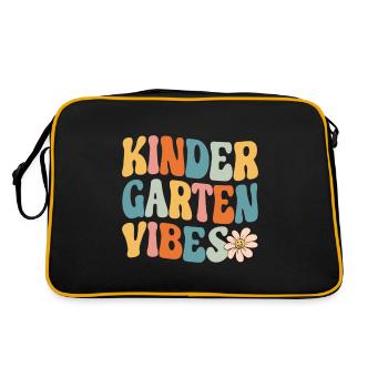 Groovy Hello Kindergarten Vibes Professeur rétro - Sac Retro - noir/or - Dos