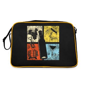 Dégustation de vin de sommelier - Sac Retro - noir/or - Dos