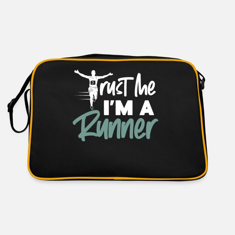 Running Runner Half Marathon Trust - Retro Tasche - Schwarz/Gold