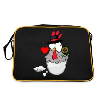 Birthday Chicken Congratulations Congratulations Birth - Retro Bag - black/gold - Back