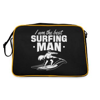 Surfing I am the best surfer man Surfing - Retro Bag - black/gold - Back