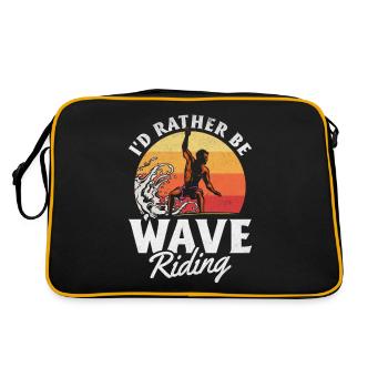 Surfer I'd Rather Be Surfing Surf Surfboard - Retro Bag - black/gold - Back