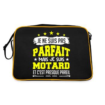 Je Ne Suis Parfait Mais Je Suis Motard - Sac Retro - noir/or - Dos