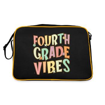 Fourth Grade Vibes - 4th Grade Team Retro 1st Day - Retro Bag - black/gold - Back