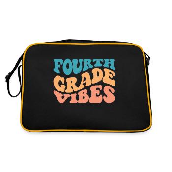 Fourth Grade Vibes - 4th Grade Team Retro 1st Day - Retro Bag - black/gold - Back