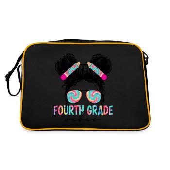 Fourth Grade Vibes - 4th Grade Team Retro 1st Day - Retro Bag - black/gold - Back