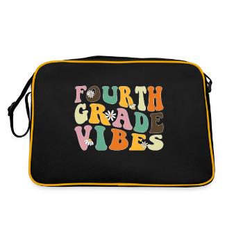 Fourth Grade Vibes - 4th Grade Team Retro 1st Day - Retro Bag - black/gold - Back
