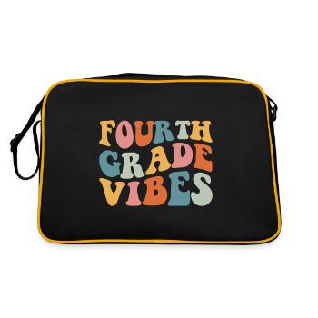 Fourth Grade Vibes - 4th Grade Team Retro 1st Day - Retro Bag - black/gold - Back