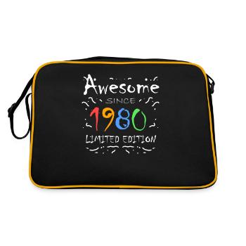 1980 - Jahrgang 1980 - Fantastisch seit 1980 - Retro Tasche - Schwarz/Gold - Hinten