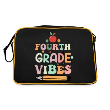 Fourth Grade Vibes - 4th Grade Team Retro 1st Day - Retro Bag - black/gold - Back