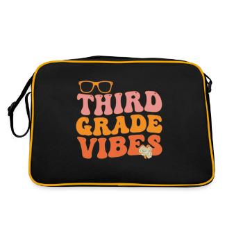 Third Grade Vibes - 3rd Grade Team Retro 1st Day - Retro Bag - black/gold - Back