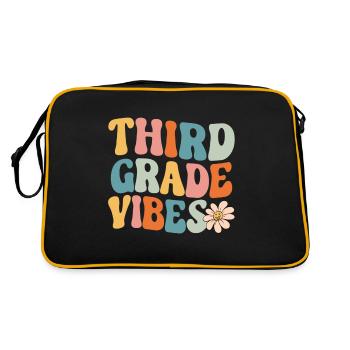 Third Grade Vibes - 3rd Grade Team Retro 1st Day - Retro Bag - black/gold - Back