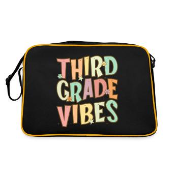 Third Grade Vibes - 3rd Grade Team Retro 1st Day - Retro Bag - black/gold - Back