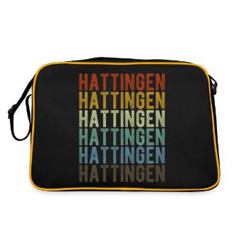 Hattingen Stadt Retro Vintage - Retro Tasche - Schwarz/Gold - Hinten