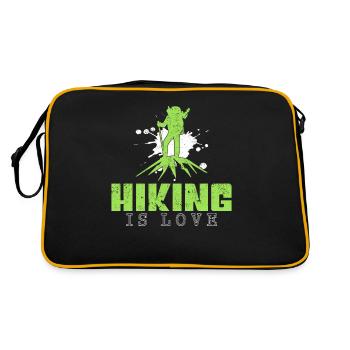 Wandern Spruch - Retro Tasche - Schwarz/Gold - Hinten