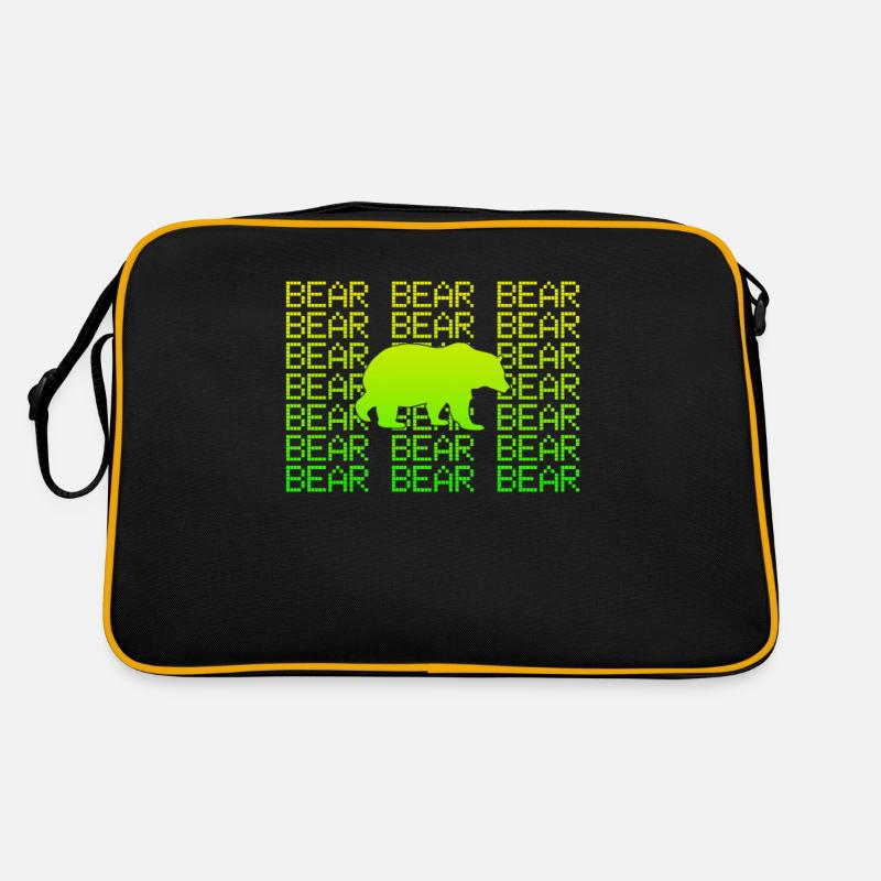 Bär - Retro Tasche - Schwarz/Gold