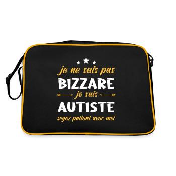 Je Ne Suis Pas Bizarre Je Suis Autiste - Sac Retro - noir/or - Dos